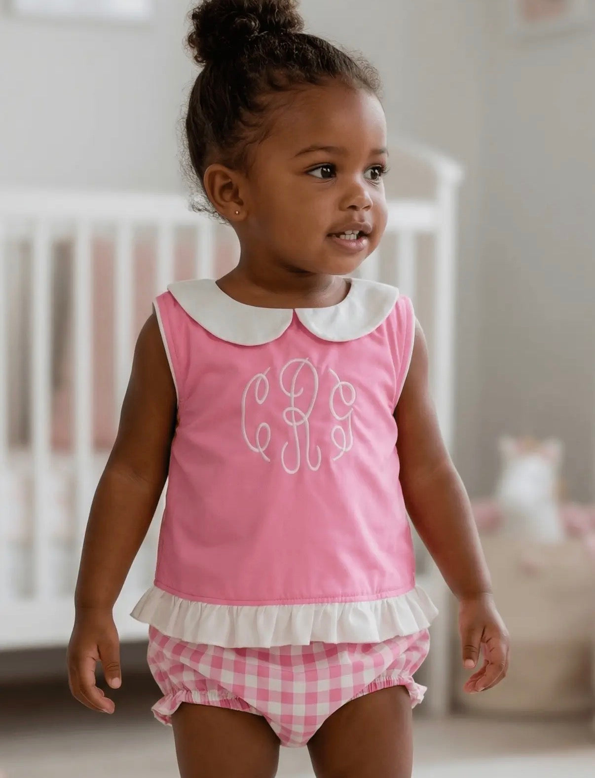 Pink Gingham Bloomer Set - Monogram Not Included