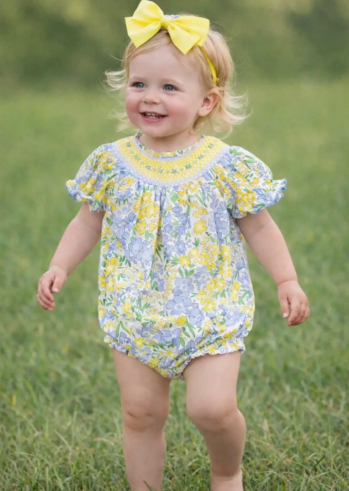 Wild Flowers Smocked Bubble